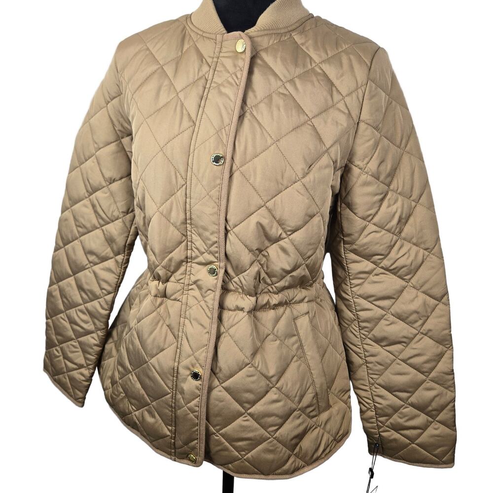 Laundry by Shelli Segal Quilted Jacket Light Camel S MSRP $150 NWT MINIMALIST